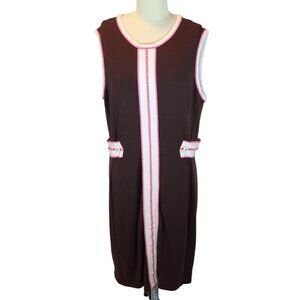 LILLY PULITZER Fannie Sleeveless Dress Size XL Brown Pink Resort Preppy